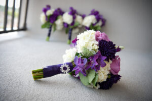 A Happily Ever After Floral, Jacksonville Beach Wedding, Purple Wedding Flowers, Beach Wedding