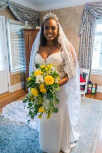 Yellow Wedding Flowers, Cascading Bridal Bouquet, Club Continental Wedding Flowers, Jacksonville Wedding Flowers, A Happily Ever After Floral