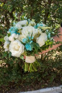 White and Aqua Bridal Bouquet, Bouquet Flowers, Jacksonville Wedding Flowers, A Happily Ever After Floral