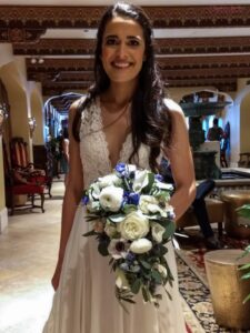 White and Shades of Blue Cascading Bridal Bouquet, Bouquet Flowers, Jacksonville Wedding Flowers, A Happily Ever After Floral