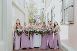 A Happily Ever After Floral, Bridesmaid Bouquets, Wedding Flowers at the White Room- St Augustine, St Augustine Wedding Flowers, Round Moon Gate Arch, Altar Wedding Flowers, Bridal Bouquet,