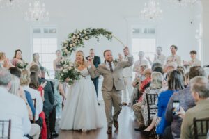 A Happily Ever After Floral, Wedding Flowers at the White Room- St Augustine, St Augustine Wedding Flowers, Round Moon Gate Arch, Altar Wedding Flowers, Stephanie W. Photography